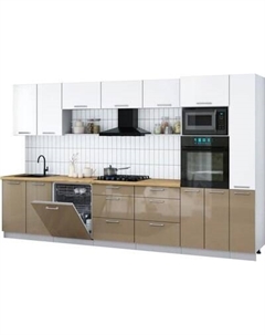 Кухонный гарнитур Интерлиния Мила Gloss 3.5-ПМ1