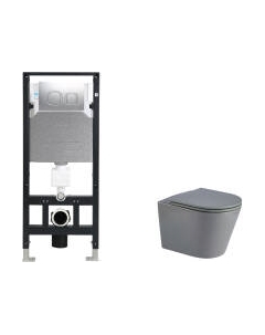 Унитаз подвесной с инсталляцией WeltWasser Amberg 506 + Salzbach 041 MT-GR + Amberg RD-CR Weltwasser