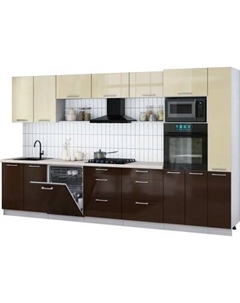 Кухонный гарнитур Интерлиния Мила Gloss 3.5-ПМ1