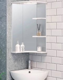 Шкаф с зеркалом для ванной Runo Браво 40 угловой