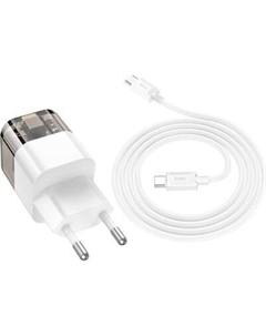 Зарядное устройство сетевое Hoco C131A Platinum 30W + кабель Type-C-Type-C