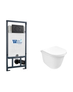 Унитаз подвесной с инсталляцией WeltWasser Marberg 507 + Telbach 004 GL-WT + Mar 507 RD MT-BL Weltwasser