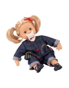 Пупс с аксессуарами Gotz Маффин в джинсовом комбинезоне с соской 33см / 2220951