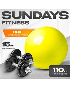 Набор для фитнеса Sundays Fitness Набор гантелей IR92052 + Фитбол IR97402-65 Sundays fitness