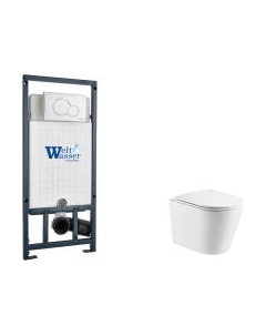 Унитаз подвесной с инсталляцией WeltWasser Marberg 507 + Salzbach 043 GL-WT + Mar 507 RD GL-WT Weltwasser