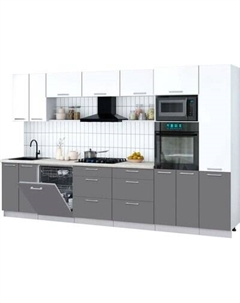 Кухонный гарнитур Интерлиния Мила Gloss 3.4-ПМ1