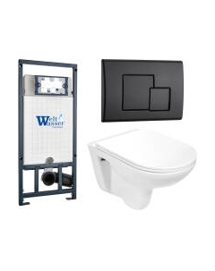 Унитаз подвесной с инсталляцией WeltWasser Marberg 507 + Baarbach 004 GL-WT + Mar 507 SE MT-BL Weltwasser