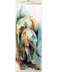 Картина по номерам Молли Слоны 35x88 / HRP0012 Molli