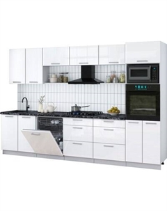 Кухонный гарнитур Интерлиния Мила Gloss 3.2-ПМ1