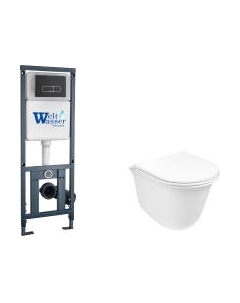 Унитаз подвесной с инсталляцией WeltWasser Marberg 410 + Telbach 004 GL-WT + Mar 410 SE MT-BL Weltwasser