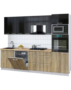 Кухонный гарнитур Интерлиния Мила Gloss 2.7-ПМ1