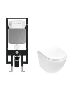 Унитаз подвесной с инсталляцией WeltWasser Amberg 497 + Merzbach 043 MT-WT + Amberg RD-WT Weltwasser