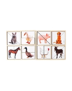Развивающий игровой набор Лесная мастерская Картинки-половинки Домашние животные / 5698313