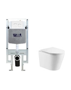 Унитаз подвесной с инсталляцией WeltWasser Amberg 497 ST + Salzbach 043 GL-WT + Amberg RD-WT Weltwasser