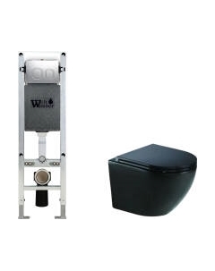 Унитаз подвесной с инсталляцией WeltWasser Amberg 350 ST + Merzbach 043 MT-BL + Amberg RD-CR Weltwasser