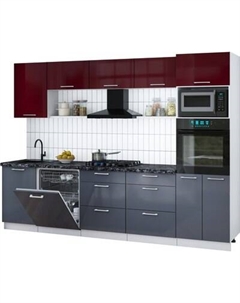Кухонный гарнитур Интерлиния Мила Gloss 2.9-ПМ1