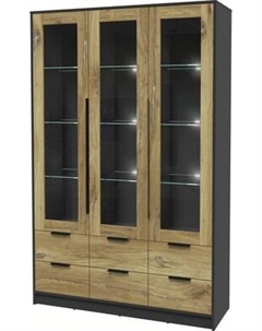 Шкаф с витриной Интерлиния Концепт КТ-ШВ3 с подсветкой