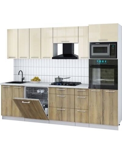 Кухонный гарнитур Интерлиния Мила Gloss 2.7-ПМ1