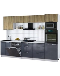 Кухонный гарнитур Интерлиния Мила Gloss 3.0-ПМ1