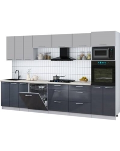 Кухонный гарнитур Интерлиния Мила Gloss 3.3-ПМ1-2