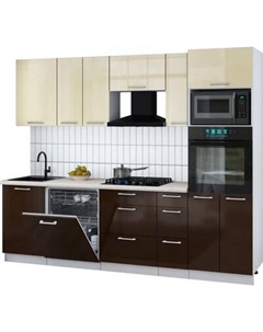 Кухонный гарнитур Интерлиния Мила Gloss 2.6-ПМ1