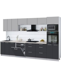 Кухонный гарнитур Интерлиния Мила Gloss 3.4-ПМ1-2