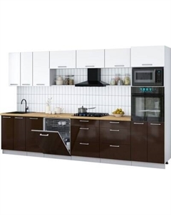 Кухонный гарнитур Интерлиния Мила Gloss 3.4-ПМ1-2