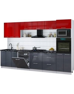 Кухонный гарнитур Интерлиния Мила Gloss 3.3-ПМ1-2