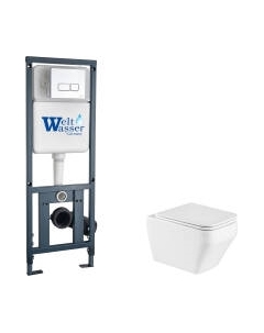 Унитаз подвесной с инсталляцией WeltWasser Marberg 410 + Hofbach 041 GL-WT + Mar 410 SE GL-WT Weltwasser