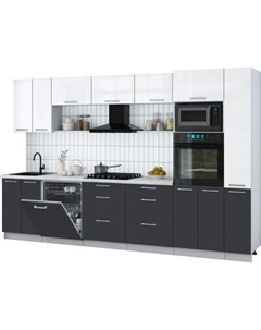 Кухонный гарнитур Интерлиния Мила Gloss 3.3-ПМ1