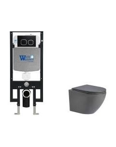 Унитаз подвесной с инсталляцией WeltWasser Amberg 497 + Merzbach 043 MT-GR + Amberg RD-BL Weltwasser