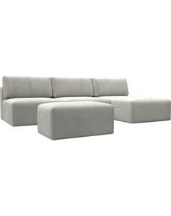 Комплект мягкой мебели Лига Диванов Лига-060 НПБ Лонг угол универсальный с пуфом / 129512 Лига диванов