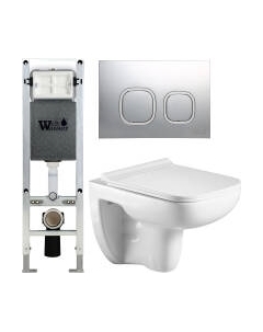 Унитаз подвесной с инсталляцией WeltWasser Amberg 350 ST + Kehlbach 004 GL-WT + Amberg RD-CR Weltwasser