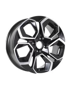 Литой диск KDW KD1620 16x6.5" 4x100мм DIA 60.1мм ET 45мм Black Front Polished Kdw