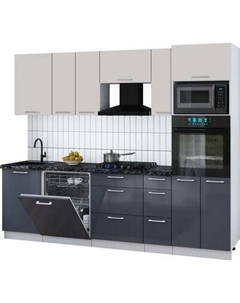 Кухонный гарнитур Интерлиния Мила Gloss 2.6-ПМ1