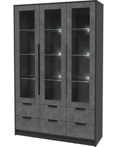 Шкаф с витриной Интерлиния Концепт КТ-ШВ3 с подсветкой