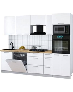 Кухонный гарнитур Интерлиния Мила Gloss 2.6-ПМ1
