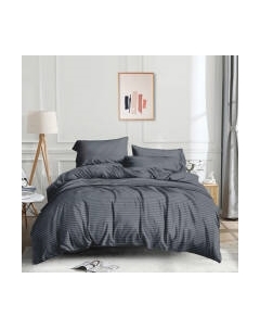 Комплект постельного белья Царство сновидений Поплин Серый страйп 2сп / 150-0176