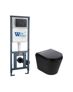 Унитаз подвесной с инсталляцией WeltWasser Marberg 410 + Salzbach 043 MT-BL + Mar 410 RD MT-BL Weltwasser