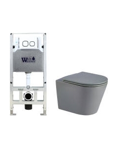 Унитаз подвесной с инсталляцией WeltWasser Amberg 506 ST + Salzbach 043 MT-GR + Amberg RD-WT Weltwasser