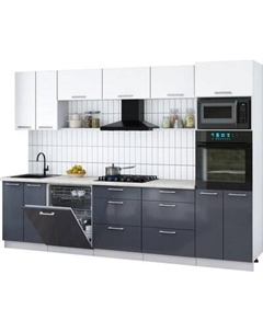 Кухонный гарнитур Интерлиния Мила Gloss 3.0-ПМ1
