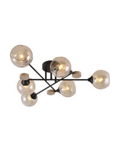 Потолочный светильник Mirastyle MH-1491B/6 BK+WOOD