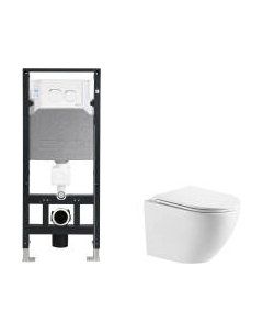 Унитаз подвесной с инсталляцией WeltWasser Amberg 506 + Merzbach 043 GL-WT + Amberg RD-WT Weltwasser