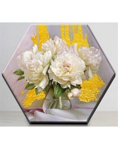 Картина по номерам Флюид Бузин Белые пионы 37x32 / VHR0002