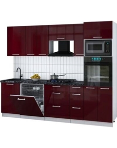 Кухонный гарнитур Интерлиния Мила Gloss 2.6-ПМ1