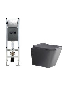 Унитаз подвесной с инсталляцией WeltWasser Amberg 350 ST + Gelbach 041 MT-GR + Amberg RD-CR Weltwasser