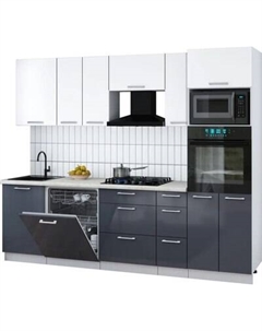 Кухонный гарнитур Интерлиния Мила Gloss 2.6-ПМ1