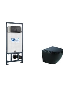 Унитаз подвесной с инсталляцией WeltWasser Marberg 507 + Merzbach 043 MT-BL + Mar 507 SE MT-BL Weltwasser