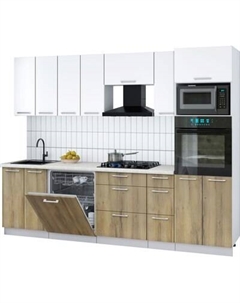 Кухонный гарнитур Интерлиния Мила Gloss 2.7-ПМ1