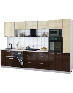 Кухонный гарнитур Интерлиния Мила Gloss 3.3-ПМ1